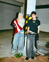 Double Knee Ballon Denim Pants