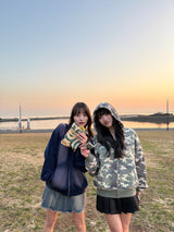 over dye universal logo zip hoodie