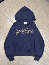 relaxy logo thermal zip hoodie