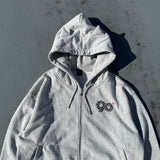 90 Logo Cat Ear Zip Hoodie【9090girl】