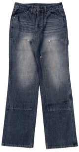 (Woman)Washed Double Knee Denim
