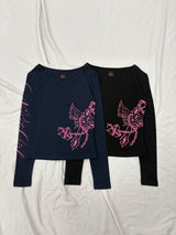 Cross Logo 露肩长袖T恤