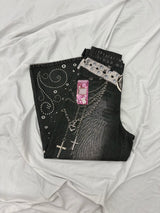 Y2K Denim Printed Buggy Pants