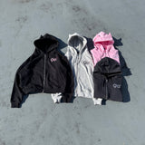 90 Logo Cat Ear Zip Hoodie【9090girl】