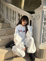 Assort check logo hoodie