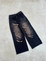 Slash damage buggy denim