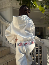 Assort check logo hoodie