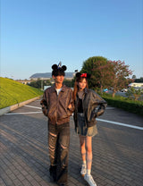 Vintage like eco leather blouson