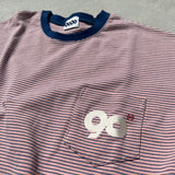 90 로고 스트라이프 티