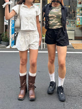 puff sleeve shirt set