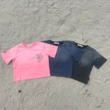 Edge embroidery pigment Tee