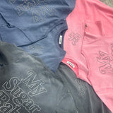 Edge embroidery pigment Tee