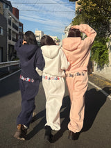 Assort check logo hoodie