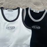 metal logo American sleeve tank top