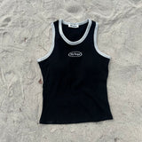 metal logo American sleeve tank top