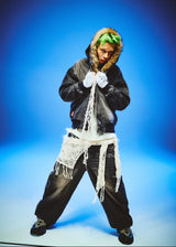 Bullet Logo Denim Zip Hoodie