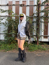 rhinestone scattered zip hoodie