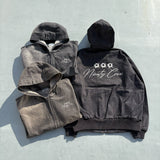 Bullet Logo Denim Zip Hoodie