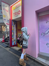 90 Logo Cat Ear Zip Hoodie【9090girl】