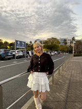 Yung logo knit cardigan