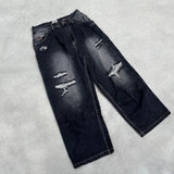 King Logo Damage Buggy Denim