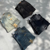 King Logo Damage Buggy Denim