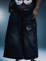 9090 × pH-1 水鑽牛仔短褲