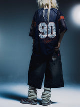 9090 × pH-1 水鑽牛仔短褲