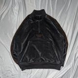 Velours lamé half zip track jacket