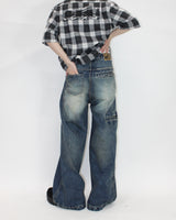 Genzai鏈寬鬆牛仔褲