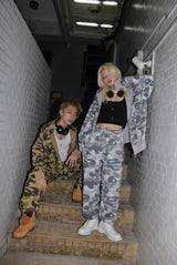 原始迷彩拉鍊連帽衫