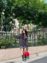 스타 로고 v 넥 손상 니트