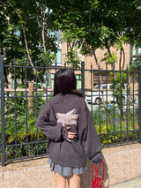 스타 로고 v 넥 손상 니트