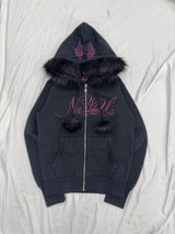 Y2k 毛绒拉链连帽衫