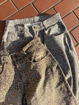yung logo leopard blast denim
