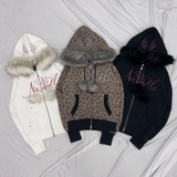 Y2k 毛绒拉链连帽衫