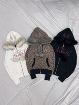 Y2k 毛绒拉链连帽衫