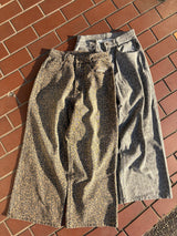 yung logo leopard blast denim