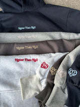 check pattern heart logo hoodie