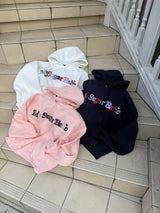 Assort check logo hoodie