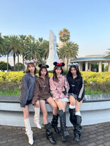 Velours lamé half zip track jacket