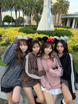 Velours lamé half zip track jacket