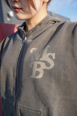 pigment peace flower zip hoodie