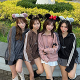 Velours lamé half zip track jacket