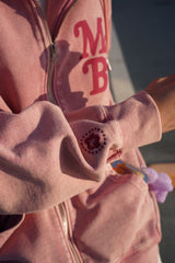 pigment peace flower zip hoodie