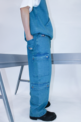 Double Denim Cargo Pants