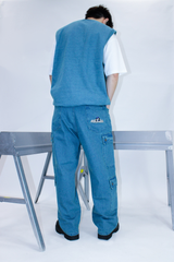 Double Denim Cargo Pants
