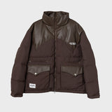 Western leather down jacket