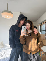 Melted universal logo zip hoodie