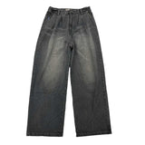 wide tuck denim pants